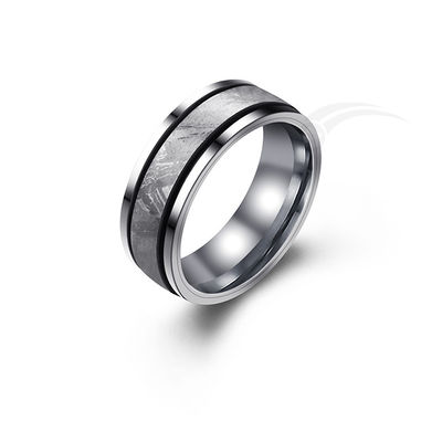 Elegance Limited Edition Вольфрамовое Метеоритное Кольцо 4 мм Ширина Современная